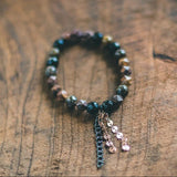 Fire Lace Opal, African Opal and Black Onyx Bracelet