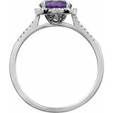 photo of purple natural amethyst sterling silver ring