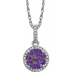 photo of Halo Style Sterling Silver Natural Amethyst