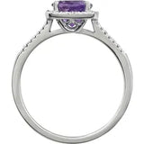 photo of Halo Style Sterling Silver Natural Amethyst