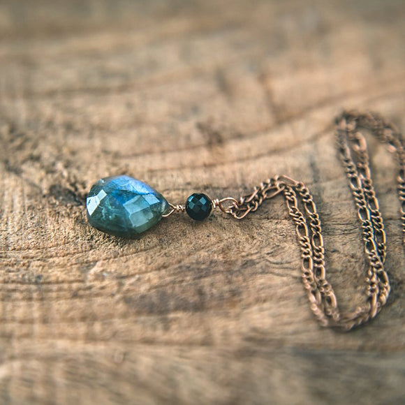 photo of Labradorite and Black Spinel Necklace