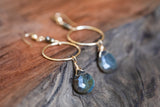 photo of Love Chakra Labradorite & Pyrite Gold Circular Earrings