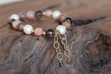 photo of Peach Moonstone, Rhodochrosite, Pearl, Smoky Quartz Bracelet