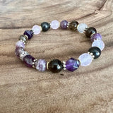 protection bracelet in purple and black
