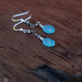 Grace and Harmony: Blue Chalcedony and Silver Chain Dangle Earrings