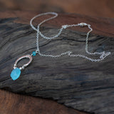 blue chalcedony and silver bead necklace