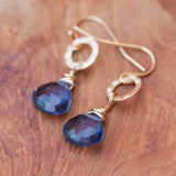 denim blue quartz crystal earrings