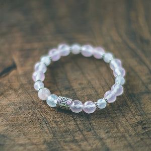 photo of Rose Quartz Bracelet with Silver Beads
