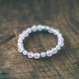 photo of Rose Quartz Bracelet with Silver Beads