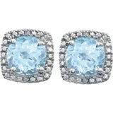 Natural Sky Blue Topaz and Diamond Fine Jewelry Earrings
