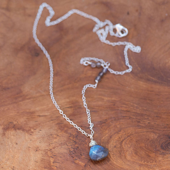 Turquoise Silver Chakra Necklace, Rei of Light Jewelry