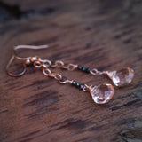 Blessed, Guided and Loved: Morganite and Rainbow Spinel Rose Gold Earrings