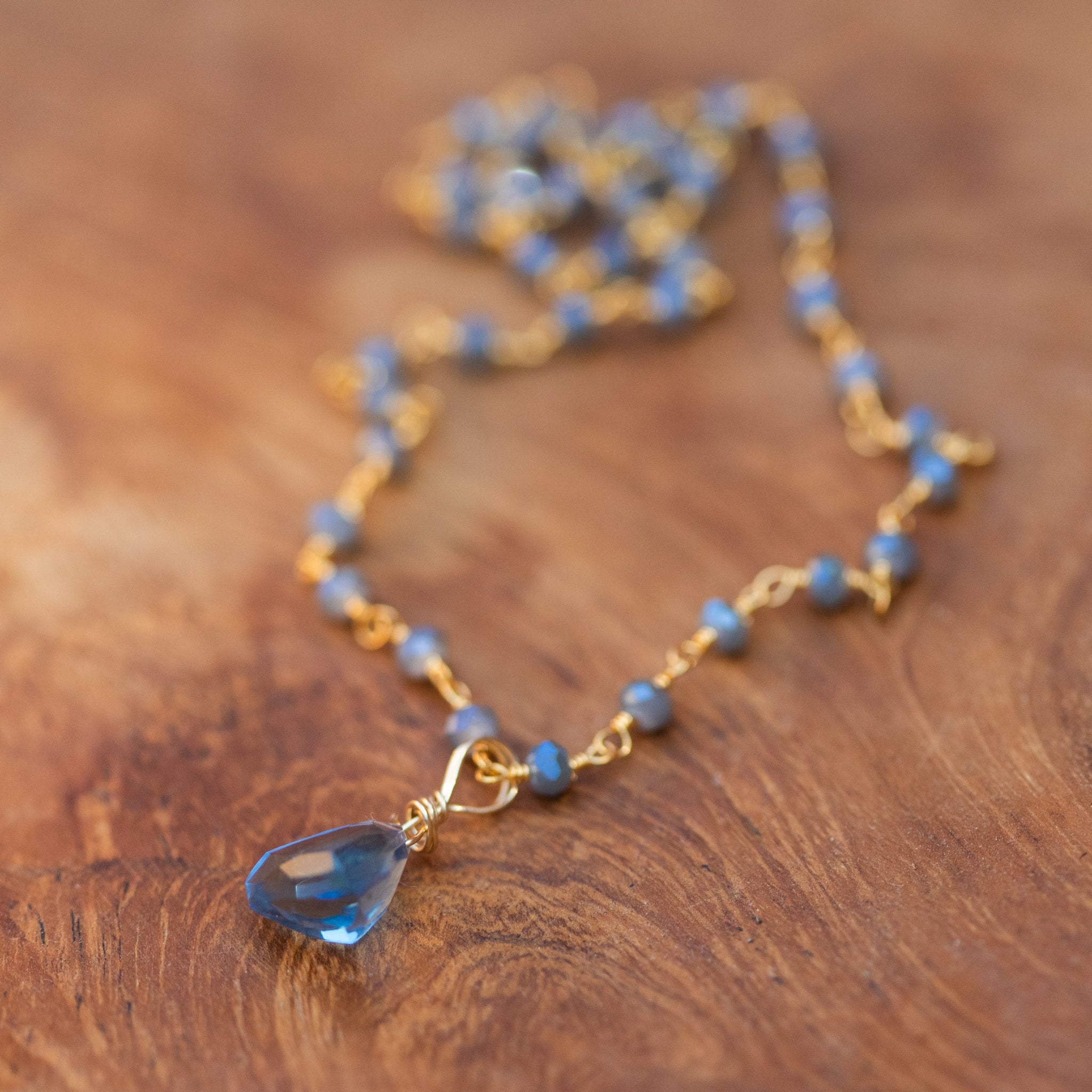 Stay True to You: Sky Blue Topaz Gemstone Necklace